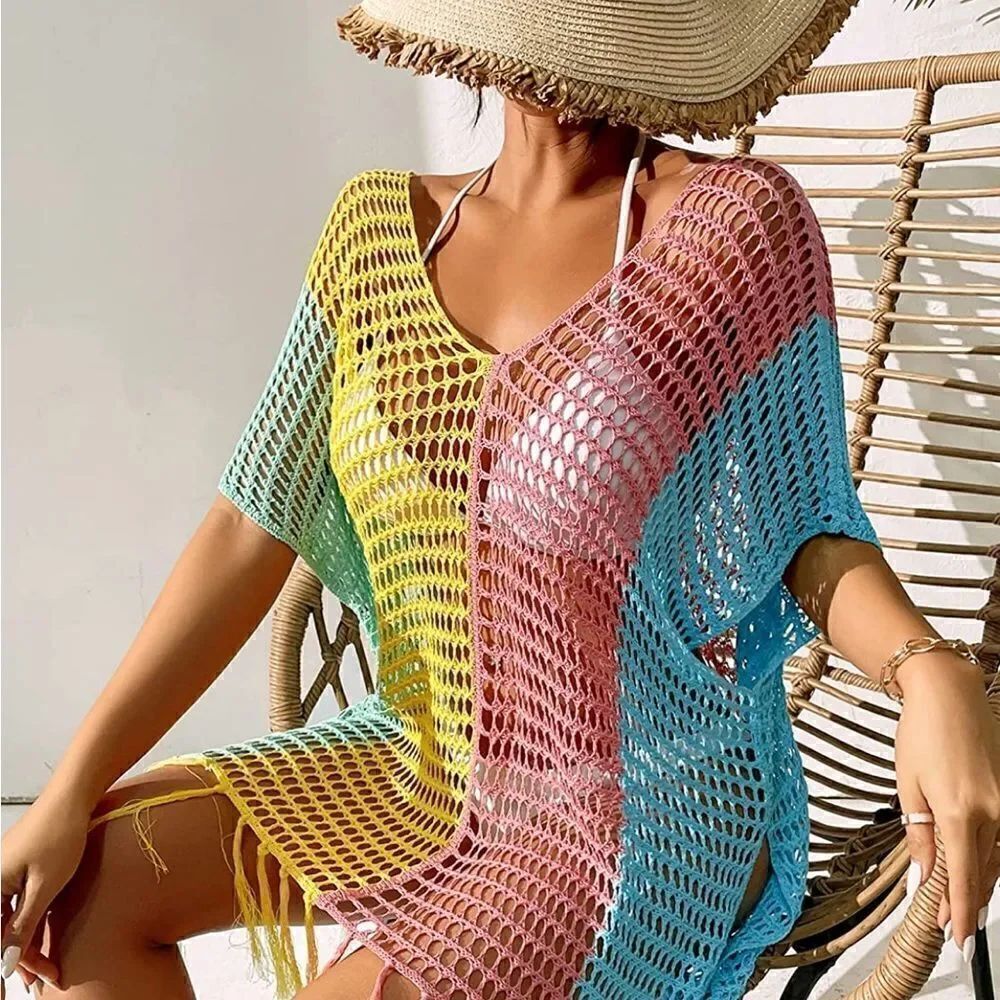 Pastel Crochet Beach Cover Up - Picture 4 of 6